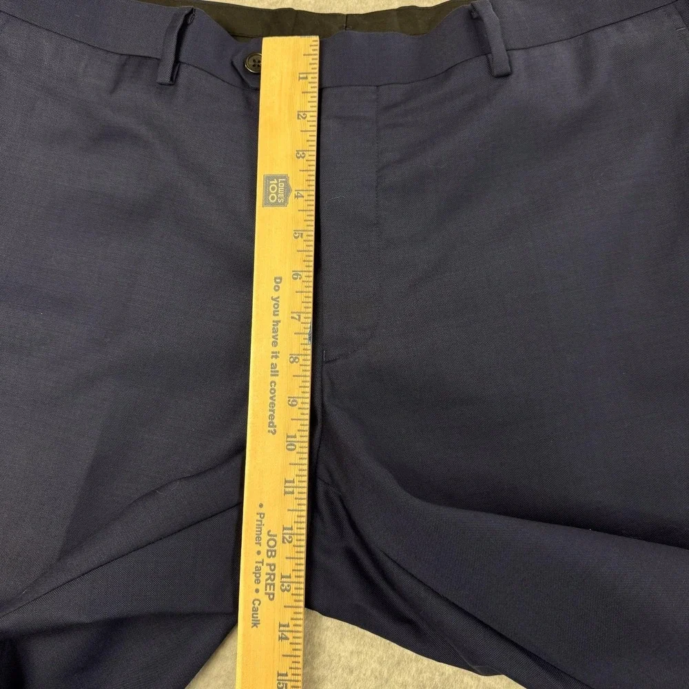 Spier & Mackay Dress Pants Mens 38x31 Blue Wool Lined Flat Front Office Business